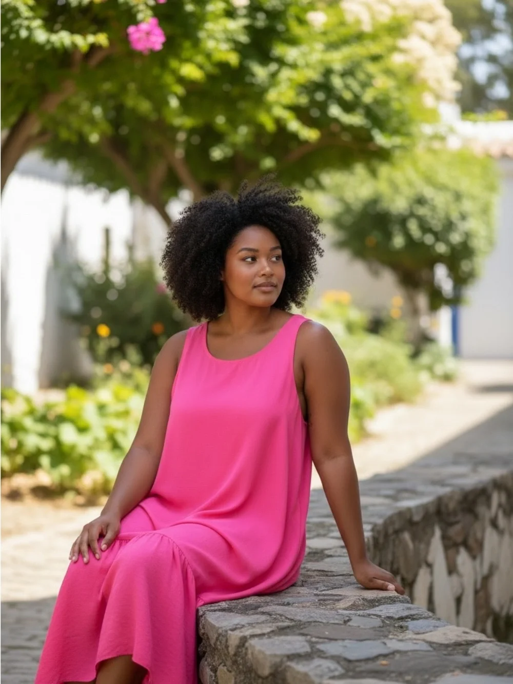 Lane Bryant Hot Pink Sleeveless High-Low Maxi Dress - Picture 2 of 4